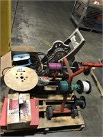 Pallet of Electrical Wire & Cart