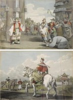Pair of Antique Hand-Tinted Chinoiserie Engravings