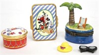 3 Enamel Boxes, Including Halcyon Days for Tiffany