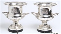 Pair of Silver-Plate Wine Cooler Lamps