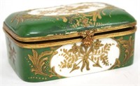 French Ormolu & Porcelain Jewelry Box