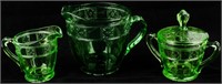 Uranium Glass Jeannette Doric Pattern Hostess Set