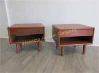 2 TEAK NIGHT STANDS, INTERFORM COLLECTION - DENMAR