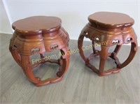 GEORGE ZEE & CO. HARDWOOD GARDEN STOOLS