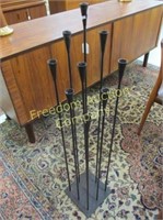 WROUGHT IRON 9 POST CANDLE STAND