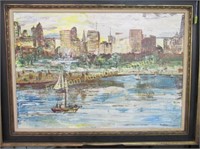 ALLEN STRINGFELLOW (1923-2004) CHICAGO SKYLINE ART