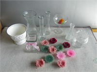Qty vases & candles