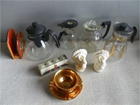 Qty coffee pots, candle holder  etc