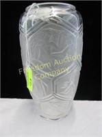 LALIQUE ART GLASS FROSTED VASE, SIGNED