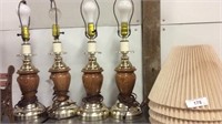 (4) Matching Table  Lamps With Shades