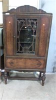 Antique Walnut China Cabinet 36x65x15