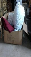 Large Box Of Pillows & King Mattress Foam Pad