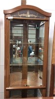 Corner Curio Cabinet Mirror Back 75" Tall 29" Wide