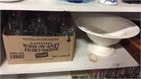 Items On Shelf  Large White Bowl, Trays, Mugs Etc