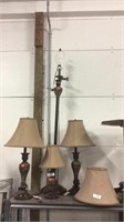 (4) Matching  Lamps 3 Table & 1 Floor With Shades