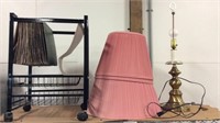 Filing Rack On Wheels, Lamp And Shades
