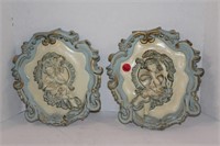 Pair of Chalkware Wall Plaques