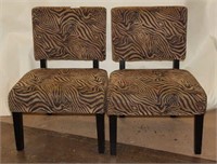 Zebra Print Upholstered Side Chair