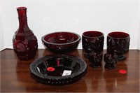 Selection of Cape Cod Ruby Glassware