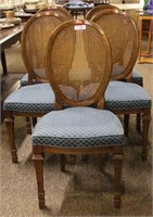 Vintage Cane Back Dining Chair with Column