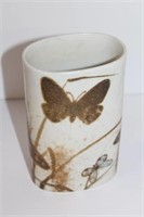 Faience Vase by Nils Thorssen with Butterfly