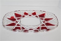 Ruby & Clear Glass Tray