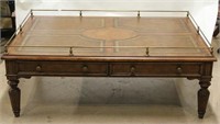 JD Young & Sons Leather Top Coffee Table