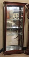 Lighted Mirrored Back Curio Cabinet with