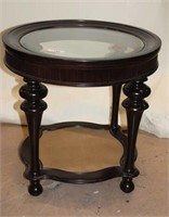 Side Table with Beveled Glass Inset Top