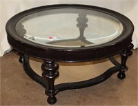Round Coffee Table with Beveled Glass