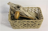 Basket of Metal Birds, Wooden Gavels &