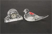 Waterford Crystal Bird & Desk Clock
