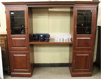 Lighted Wall Unit with Side Display Cabinets