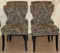 Zebra Upholstered Side Chair with Nail Head
