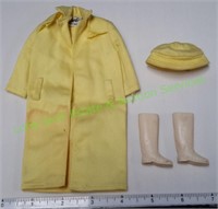 Vintage Mattel Barbie Yellow Raincoat Outfit