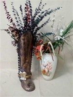 2 PC. Home decor- boot planter & vase