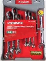 "HUSKEY" 7-Pc Combination Ratcheting Wrench Set.