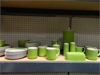 EMERALD ISLE IRONSTONE DISHES-GREEN AND BLUE