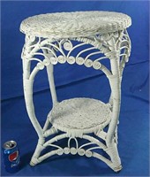 White wicker table 23"H matching 176