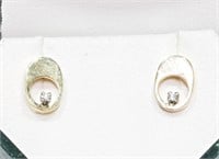 44R- 10k yellow gold diamond earrings -$600