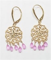 48R- 14k pink sapphire 3.80ct earrings -$1,800