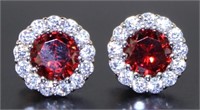 Gorgeous 3.00 ct Ruby Solitaire Earrings
