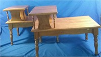 Two wooden end tables  17" x 30" x 22"