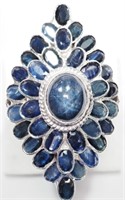 21R- sterling silver sapphire 99.0ct ring -$1,050