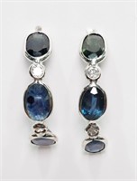 14R- 14k sapphire & diamond earrings -$1,600