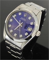 Mens Oysterdate Azure Blue Rolex Watch