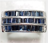 3R- sterling silver sapphire 3.0ct ring -$917