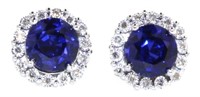 10kt Gold 2.20 ct Sapphire & Diamond Earrings