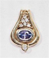 45R- 14k tanzantie & diamond pendant -$3,150