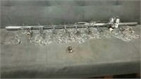 Light fixture with crystals 48"L
